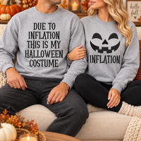 Funny Inflation Halloween Sweatshirt & Hoodie, Matching Couple Halloween Costume, Pumpkin Fall Hoodie