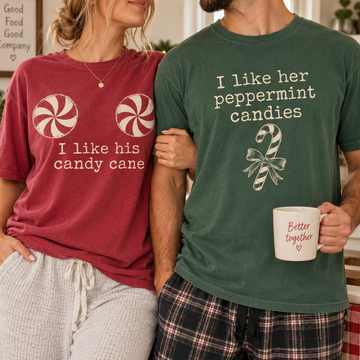His Candy Cane & Her Peppermint Couple Shirts – Funny Christmas Gift