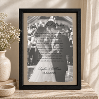 Personalized Wedding Song Lyrics Poster, Custom First Dance Print, Unframed Wedding Vow Photo Keepsake, Anniversary Gift for Couple