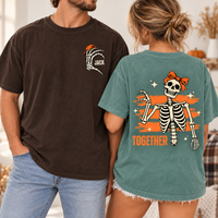 Matching Skeleton Better Together Couples Halloween Shirts - Custom Name Couple Tees