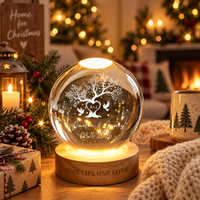 Tree of Love Personalized Couples Crystal LED Ball Light,Custom Couple Night Lamp,Wedding Anniversary Gift,Couple Gift,Gift For Mom,Dad