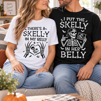 Skelly In My Belly & I Put The Skelly Couple Shirts – Pregnancy Announcement