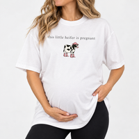 Funny Pregnant Cow Shirt, This Little Heifer Is Pregnant Tee, Country Mom To Be Shirt, Pregnancy Announcement Gift