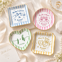 Personalized Engagement Ring Dish for Couple, Custom Names & Date Ring Holder, Bride to Be Gift, Wedding Ring Dish