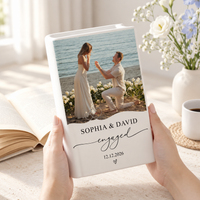 Personalized Photo Ceramic Book Vase – Engagement Gift For Couple