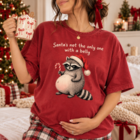 Santa Belly Raccoon Comfort Colors Shirt – Funny Christmas Pregnancy Gift