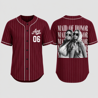 Personalized Maid of Honor Baseball Jersey for Bachelorette Party, Custom Photo Name & Number Bridal Party Shirt, Wedding Weekend Gift