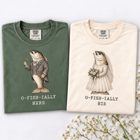 O-FISH-IALLY HIS and HERS fish wedding couple shirt mockup 6