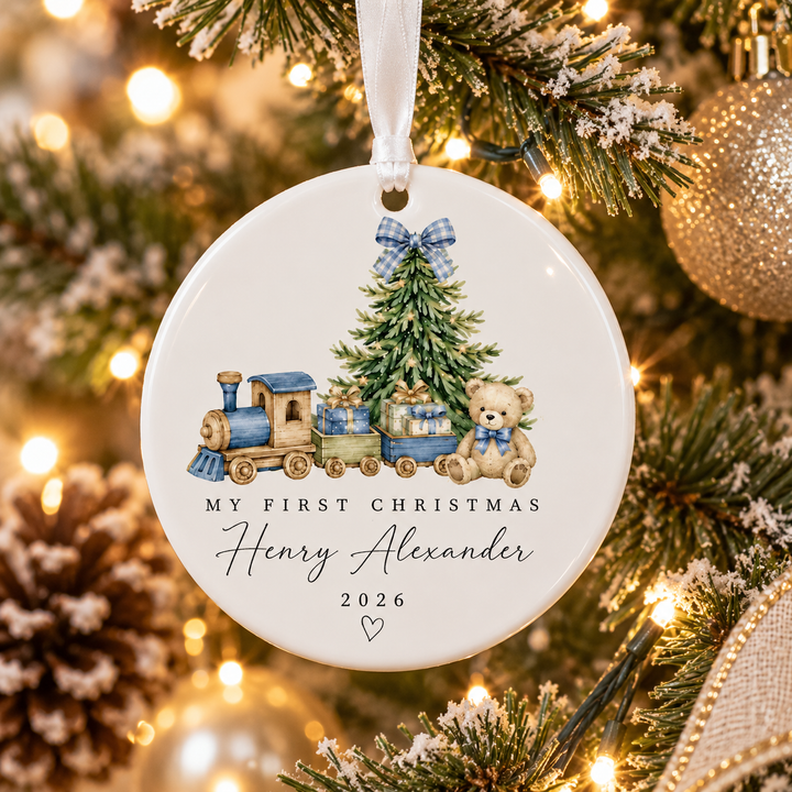 Personalized Baby Ornament for First Christmas, Custom Name & Year Christmas Keepsake, Baby’s First Christmas Ornament, New Baby Gift
