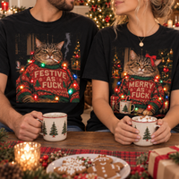 Festive As Fuck & Merry As Fuck Couple Shirts – Christmas Couple Gift