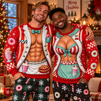 Retro Diner Body Illusion Sweatshirt – Funny Couples Christmas Outfit