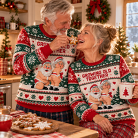Personalized Growing Old Together Santa Sweater – Christmas Couples Gift