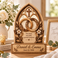 Personalized Christian Wedding Wooden Block, Cord of Three Strands Couple Gift, Ecclesiastes 4:12 Marriage Keepsake, Custom Names & Date