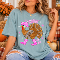 Retro Turkin 9 To 5 Comfort Colors Shirts – Western Thanksgiving Couple Gift