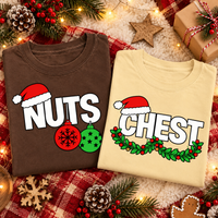 Nuts & Chest Christmas Couple Shirts – Funny Matching Holiday Gift