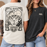 Personalized Til Death Mr & Mrs Skeleton Shirts – Wedding Couple Gift