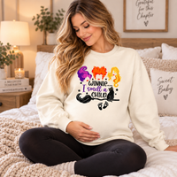 Winnie I Smell a Child Halloween Sweatshirt, Pregnancy Announcement Crewneck, Witchy Pregnant Shirt, Halloween Maternity Outfit