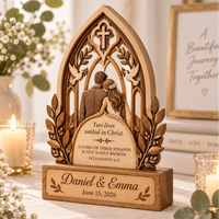 Personalized Christian Wedding Wooden Block, Cord of Three Strands Couple Gift, Ecclesiastes 4:12 Marriage Keepsake, Custom Names & Date