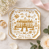Personalized Wedding Venue Platter, Custom Names Date & Location Ceramic Plate, Newlywed Wedding Gift, New Home Housewarming Gift for Couple