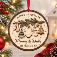 Personalized Expecting Parents Ornament, Pregnancy Ornament, Baby Announcement Ornament, Expecting Couple, Expecting Mom Gift, Mom Dad To Be