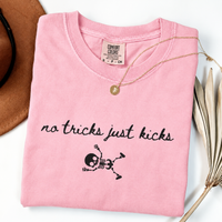 No Tricks Just Kicks Skeleton Shirt, Funny Halloween Pregnancy Tee, Baby Kicking Mom To Be Shirt, Spooky Pregnancy Announcement Gift