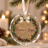 First Christmas Married Ornament 2026, Personalized Newlywed Wedding Gift, Custom Couple Keepsake