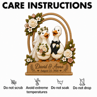 Personalized Goose Wedding Wooden Plaque - Gift for Couple, Custom Wedding, Wedding Anniversary Gift