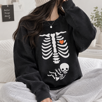 Halloween Skeleton Pregnancy Sweatshirt Hoodies, Baby Maternity Sweater, Funny Pregnancy Announcement Hoodies