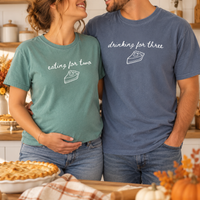 Thanksgiving Pregnancy Reveal Comfort Colors Shirts – Matching Couple
