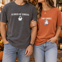 Scared of Ghosts The Ghost Matching Couple Shirts, Funny Halloween Couple T-Shirts, Cute Spooky Ghost Tees, Couples Halloween Outfit