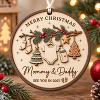 Personalized Expecting Parents Ornament, Pregnancy Ornament, Baby Announcement Ornament, Expecting Couple, Expecting Mom Gift, Mom Dad To Be
