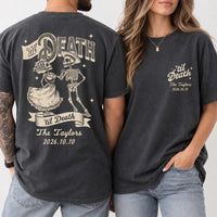 Personalized Til Death Double-Sided Wedding Shirts, Custom Couple Names & Date Comfort Colors Tees, Newlywed Matching Gift