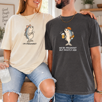 Funny Fish Pregnancy Couple Shirts for Expecting Parents, Matching Mom Dad Tees, Pregnancy Announcement Gift