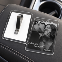 Custom Photo Car Visor Clip Gift for Him, Drive Safe Gift, Custom Couple Photo Keepsake Gift, Valentine’s Gift for Boyfriend or Husband