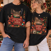 Festive As Fuck & Merry As Fuck Couple Shirts – Christmas Couple Gift