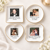 Custom Photo Mother of the Bride Jewelry Dish, Personalized Wedding Gift for Mom, Mother of the Groom Keepsake