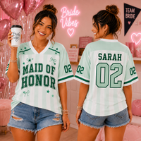 Personalized Bachelorette Football Jersey Shirt With Name, Number , Custom Bride Bridesmaid Maid of Honor Jersey, Bride Squad Wedding Party Shirt