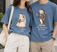 I'm Hooked on Him and Her fish wedding couple shirt mockup 5