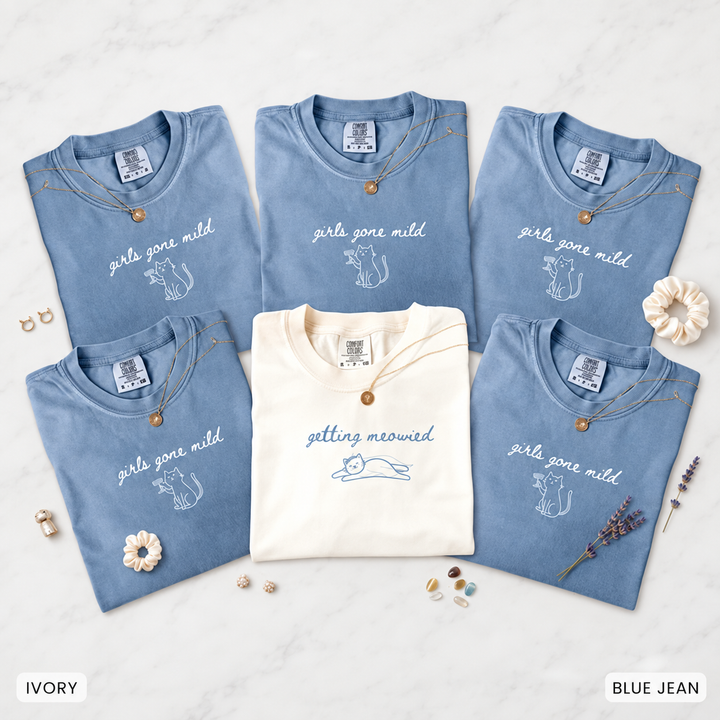 Girls Gone Mild Bachelorette Cat Shirt, Slumber Party Themed Bach Party Tshirt, Girls Trip Spa Tee, Pajama Sleepover Bridesmaid Gift
