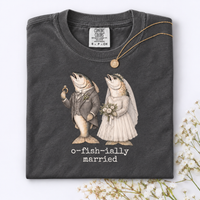 O-Fish-Ially Married Shirt for Wedding & Honeymoon, Funny Fish Newlywed Tee, Bride Groom Couple Wedding Gift