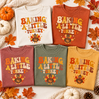 Baking A Little Turkey Comfort Colors Shirt – Thanksgiving Pregnancy Gift