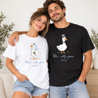 Custom Mr. and Mrs. Silly Goose Matching Couple Shirts , Bride and Groom Honeymoon Tee, Funny Wedding Gift