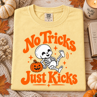 No Tricks Just Kicks Halloween Shirt, Funny Baby Skeleton Tee, Spooky Pregnancy Shirt, Halloween Mom To Be Gift