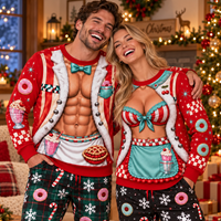 Retro Diner Body Illusion Sweatshirt – Funny Couples Christmas Outfit