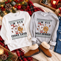 Cookie Eater & Milk Drinker Sweatshirt & Hoodie – Christmas Couple Gift