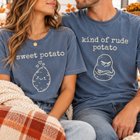 Sweet Potato & Rude Potato Comfort Colors Shirts – Thanksgiving Couple Gift