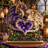 Personalized Dragon Couple Wooden Plaque – Anniversary Gift