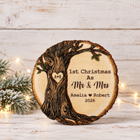 First Christmas as Mr & Mrs Decoration, First Christmas Married Keepsake, Married First Christmas Wooden Ornament, Mr Mrs Ornament, Married