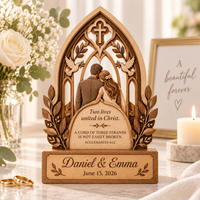 Personalized Christian Wedding Wooden Block, Cord of Three Strands Couple Gift, Ecclesiastes 4:12 Marriage Keepsake, Custom Names & Date