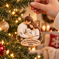 Personalized Baby Coming 2027 Christmas Ornament – Pregnancy Announcement